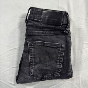 Everlane The Original Cheeky Straight Jeans Black High Rise Women's 24 Ankle